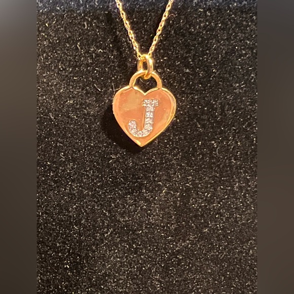 14k Solid Gold JSC J Pendant Necklace With Solid 14k Gold Chain NWOT - Picture 2 of 6